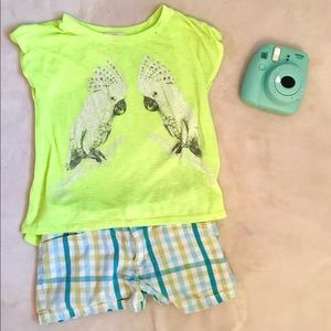 Checkered green and blue shorts!